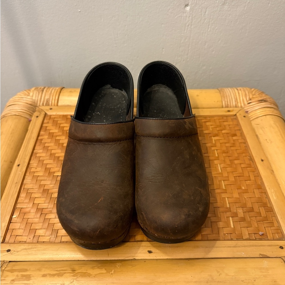 Dansko Dark Brown Leather Clogs